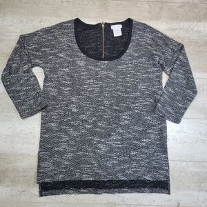 Soft Surroundings Black White 3/4 sleeve blouse